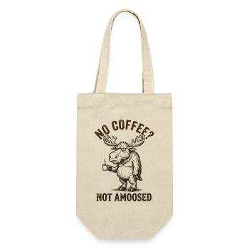 No Coffee Moose Not Amused Morning Humor - Geschenkbeutel für Flaschen - Natur - Vorne