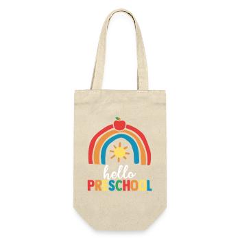 Hello Preschool Rainbow Back To School Cute Studen - Geschenkbeutel für Flaschen - Natur - Vorne