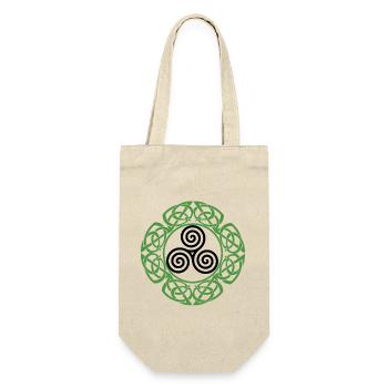 Celtic Irland Wikinger Keltisch Knoten Muster Baum - Geschenkbeutel für Flaschen - Natur - Vorne