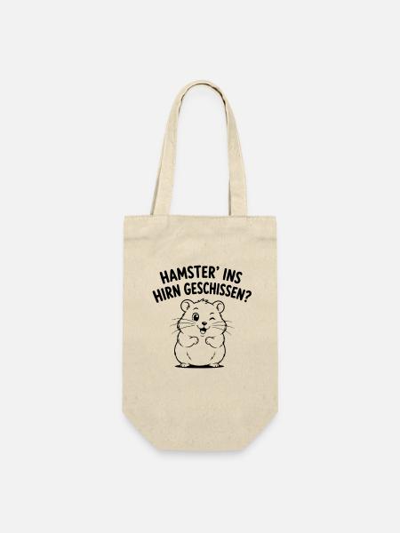  Hamster Ins Hirn Geschissen Lustiger Hamster - Geschenkbeutel für Flaschen - Natur