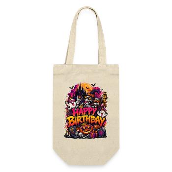 Happy Birthday Halloween Bash - Geschenkbeutel für Flaschen - Natur - Vorne