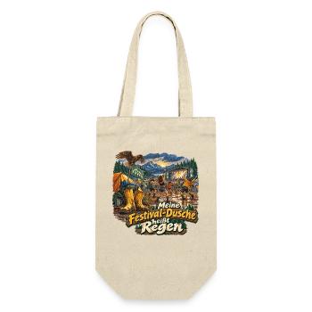 Meine Festival-Dusche heißt Regen - Lustiger - Geschenkbeutel für Flaschen - Natur - Vorne