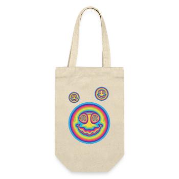Hippie-Musik Psychedelisch-Pilz-Batik-Rave-Techno - Geschenkbeutel für Flaschen - Natur - Vorne