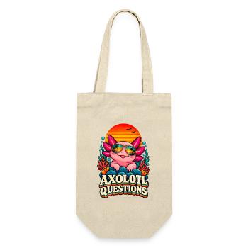 I Axolotl Questions – Cute Retro Axolotl  - Geschenkbeutel für Flaschen - Natur - Vorne