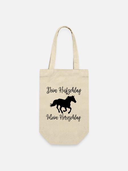 reiten Pferd Lieben Reiterin Pferde Pferdesprüche - Geschenkbeutel für Flaschen - Natur