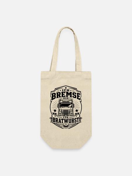 Trucker Bratwurst - Geschenkbeutel für Flaschen - Natur