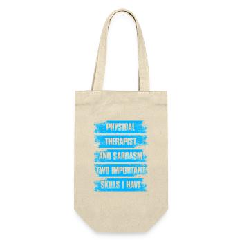 Physical therapist and sarcasm Physiotherapie - Geschenkbeutel für Flaschen - Natur - Vorne