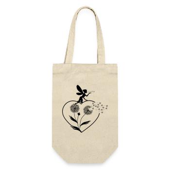 Schmetterlingdesign Pusteblumen Wiese Herzen Feen - Geschenkbeutel für Flaschen - Natur - Vorne