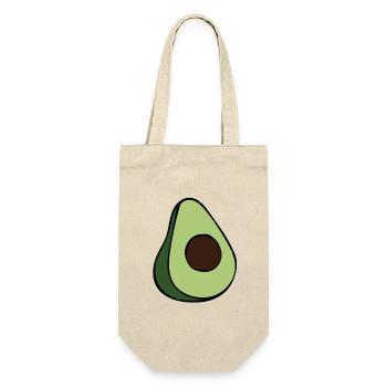 Avocado Half Minimalist Green Slice - Geschenkbeutel für Flaschen - Natur - Vorne