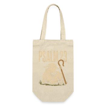Psalm 23 Der Herr ist mein Hirte Lamm und Stab - Geschenkbeutel für Flaschen - Natur - Vorne