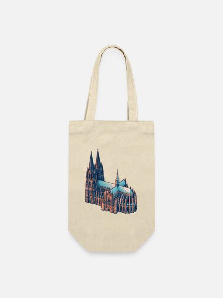 Kölner Dom Risograph - Geschenkbeutel für Flaschen - Natur