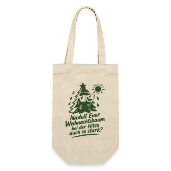 Nadelt Euer Weihnachtsbaum bei der Hitze auch so - Geschenkbeutel für Flaschen - Natur - Vorne