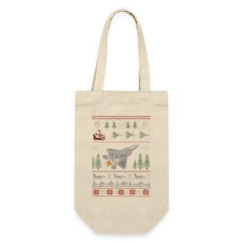 F22 Raptor Weihnachtspullover - Geschenkbeutel für Flaschen - Natur - Vorne