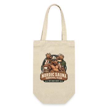 Nordic Sauna Survival Team Elch Humor - Geschenkbeutel für Flaschen - Natur - Vorne