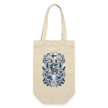 Finnland | Elch, Seen & Nordische Natur - Geschenkbeutel für Flaschen - Natur - Vorne