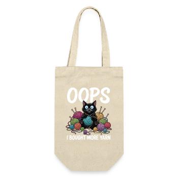 Ups, ich habe mehr Garn gekauft – Häkelgarn-Süchtiger - Geschenkbeutel für Flaschen - Natur - Vorne