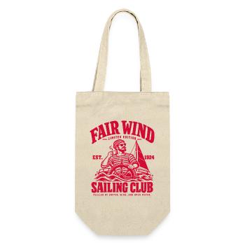 Fair Wind Sailing Club – Segler mit Kaffee - Geschenkbeutel für Flaschen - Natur - Vorne