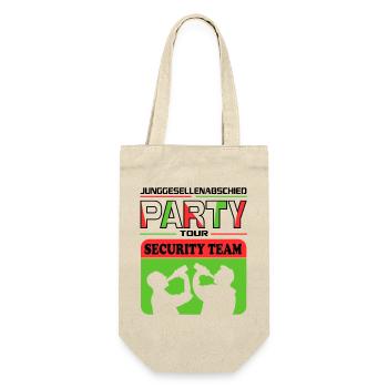 Junggesellenabschied Security Crew Saufen Drinking - Geschenkbeutel für Flaschen - Natur - Vorne
