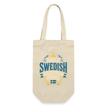 Half Swedish ist besser als None - Geschenkbeutel für Flaschen - Natur - Vorne