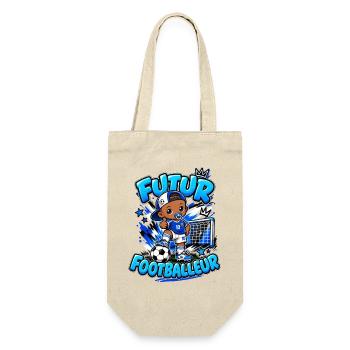 Zukünftiger Fußballer Cartoon Blue - Geschenkbeutel für Flaschen - Natur - Vorne