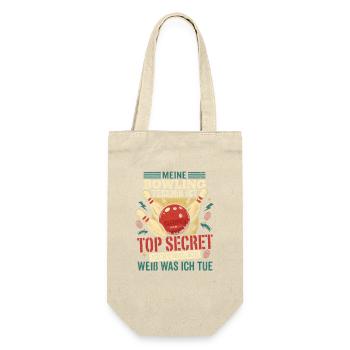Bowling Geheime Technik Lustiger Bowler Spruch - Geschenkbeutel für Flaschen - Natur - Vorne