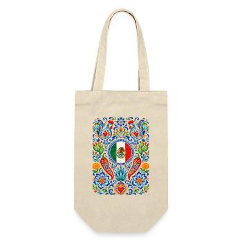 Mexiko | Nopal, Agave & Volkskunst - Geschenkbeutel für Flaschen - Natur - Vorne