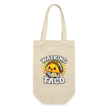 Walking Taco, lustige Kostüm-Tacos  - Geschenkbeutel für Flaschen - Natur - Vorne