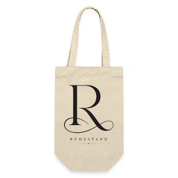 Ruhestand R Elegant Verschnörkelt Monogramm Spruch - Geschenkbeutel für Flaschen - Natur - Vorne