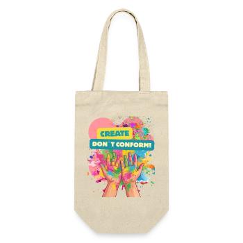 Kreativität statt Konformität - Geschenkbeutel für Flaschen - Natur - Vorne