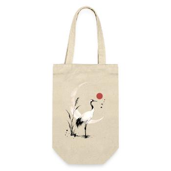 Mondsichelkranich - Geschenkbeutel für Flaschen - Natur - Vorne