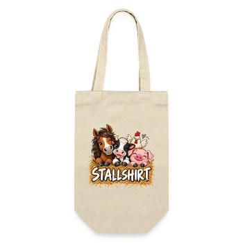 Bauernhof Tiere Landleben Stall Landwirtschaft - Geschenkbeutel für Flaschen - Natur - Vorne