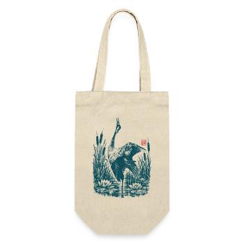 Graureiher am Teich - Geschenkbeutel für Flaschen - Natur - Vorne