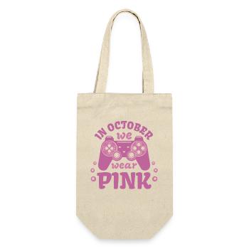 Octobre Rose Gaming Wear Pink October Gamer Krebs - Geschenkbeutel für Flaschen - Natur - Vorne