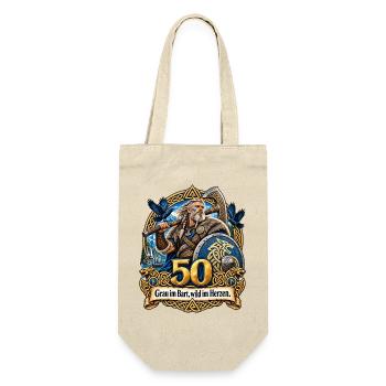 50.Geburtstag - Geschenkbeutel für Flaschen - Natur - Vorne