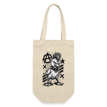 Punk Rock Duck Mohawk Anarchy Bird - Geschenkbeutel für Flaschen - Natur - Vorne