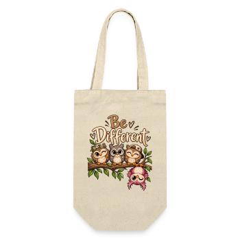 Süße Eulen Be different Eulenfans anders sein  - Geschenkbeutel für Flaschen - Natur - Vorne