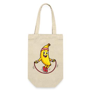 Bananen-Springseil Spaß - Geschenkbeutel für Flaschen - Natur - Vorne