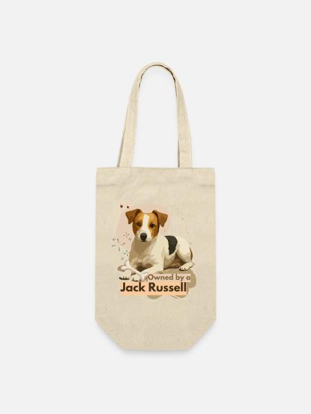 Jack Russell Treue Hundemotiv - Geschenkbeutel für Flaschen - Natur