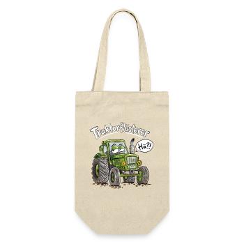 Traktorflüsterer Landwirt Trecker Bauernhof Humor - Geschenkbeutel für Flaschen - Natur - Vorne