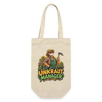 Unkraut Manager Gartenmanager humorvoll  - Geschenkbeutel für Flaschen - Natur - Vorne
