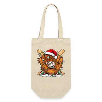 Baseball-Weihnachten - Geschenkbeutel für Flaschen - Natur - Vorne