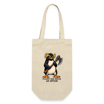 Funny Angry Penguin - Flight Was Never An Option - Geschenkbeutel für Flaschen - Natur - Vorne