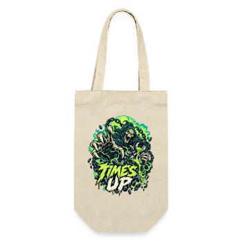 Times Up Neon Sensenmann - Geschenkbeutel für Flaschen - Natur - Vorne