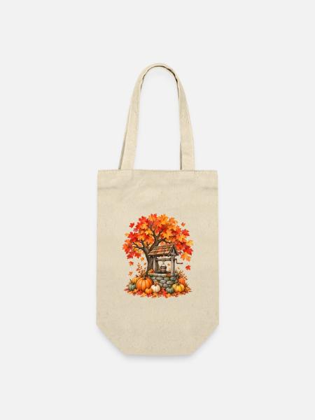 Der Herbst ist mein Lieblingswunschbrunnen - Geschenkbeutel für Flaschen - Natur