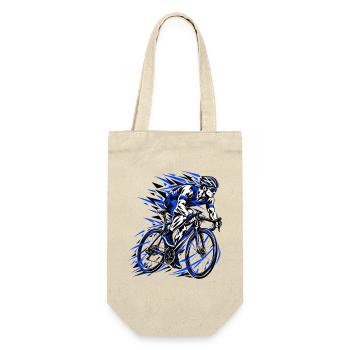 Blauer Sprint Radfahrer Grafik - Geschenkbeutel für Flaschen - Natur - Vorne