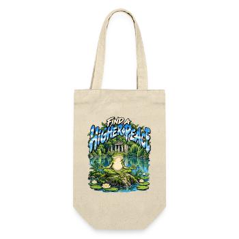 Find a Higher Peace – Meditativer Frosch - Geschenkbeutel für Flaschen - Natur - Vorne