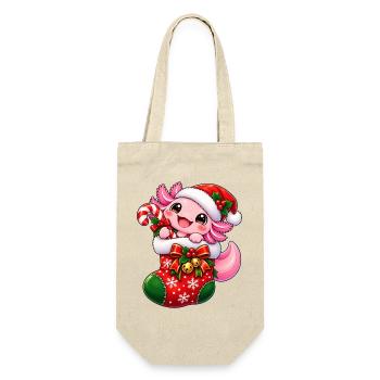 Zuckersüßes Weihnachtsmonster - Geschenkbeutel für Flaschen - Natur - Vorne