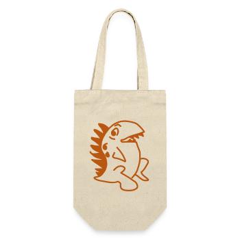 Dino Kawaii – Süßer Saurier  Cartoon  - Geschenkbeutel für Flaschen - Natur - Vorne