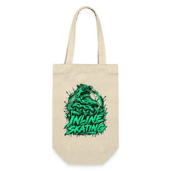 Inline Skating Graffiti mit Inliner im Urban Style - Geschenkbeutel für Flaschen - Natur - Vorne