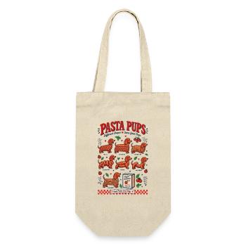 Pasta Pups Dachshund  - Geschenkbeutel für Flaschen - Natur - Vorne
